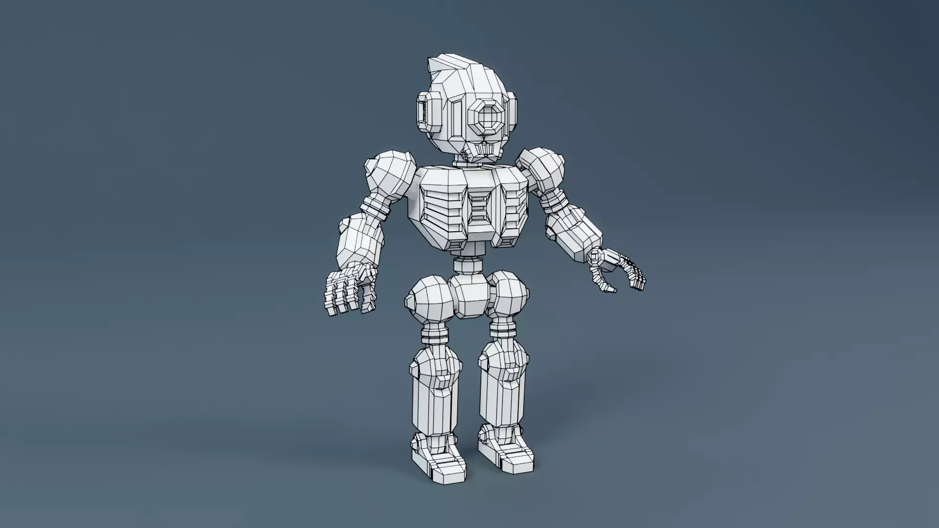 Sci-Fi Robot X-25-2 Low-poly 3D model_17