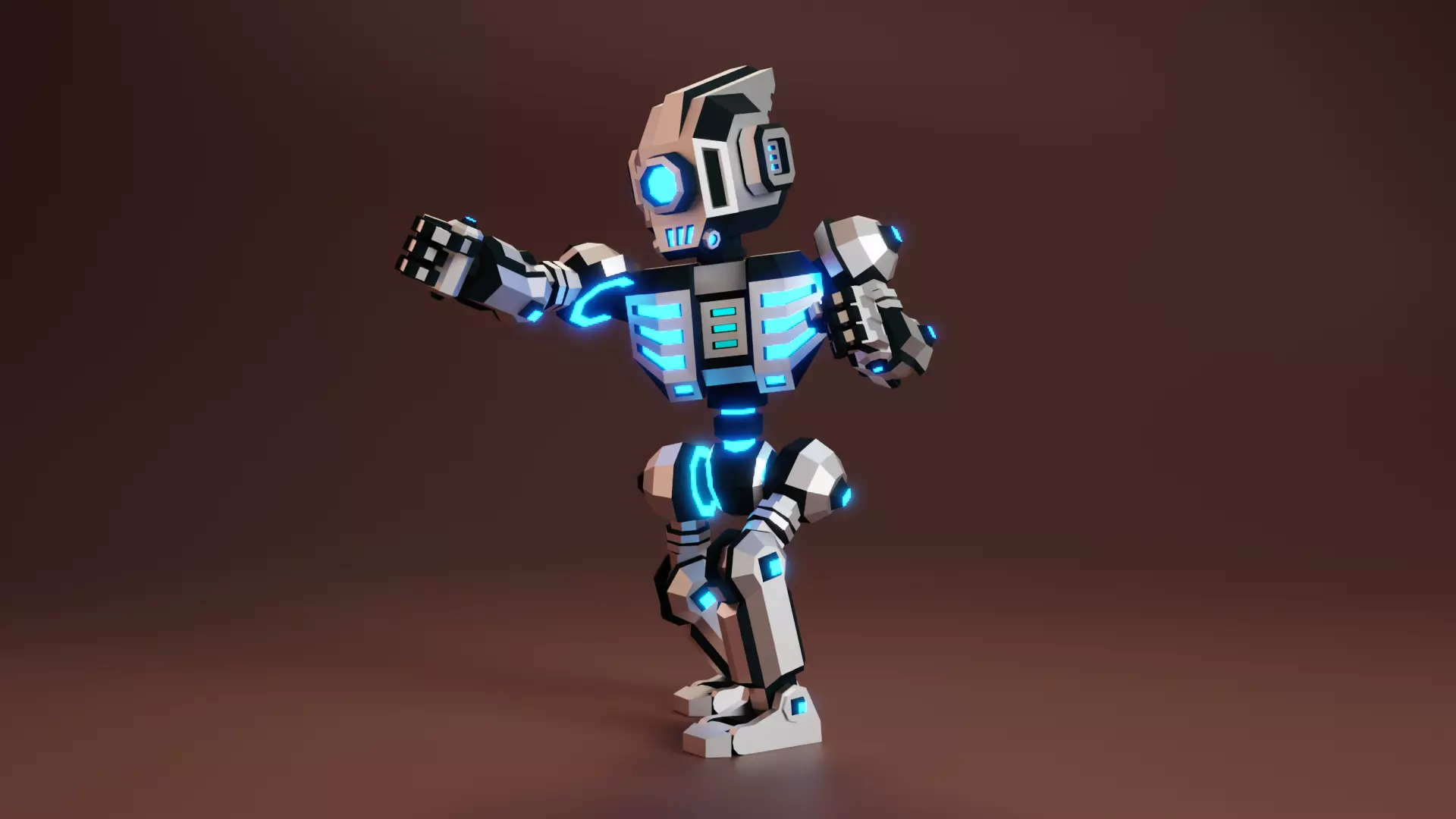Sci-Fi Robot X-25-2 Low-poly 3D model_11