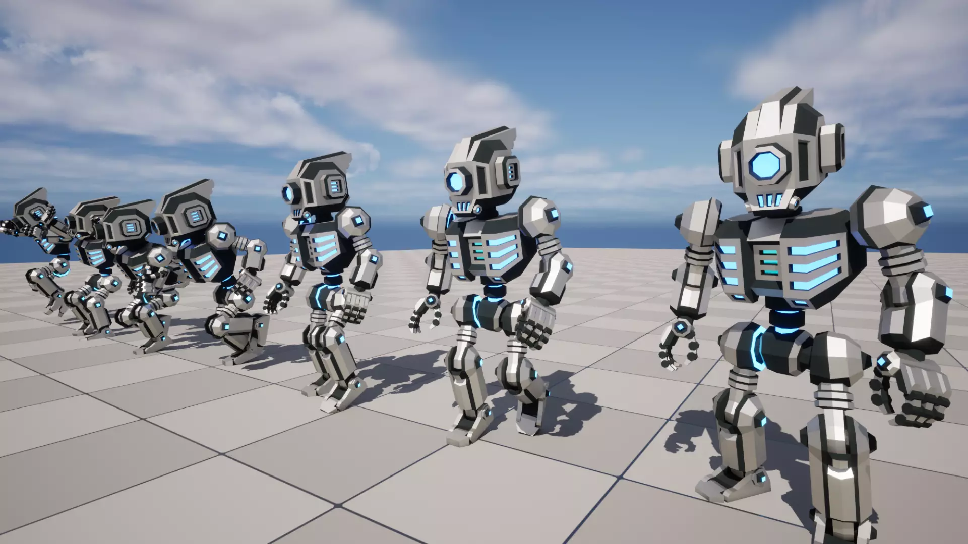 Sci-Fi Robot X-25-2 Low-poly 3D model_8