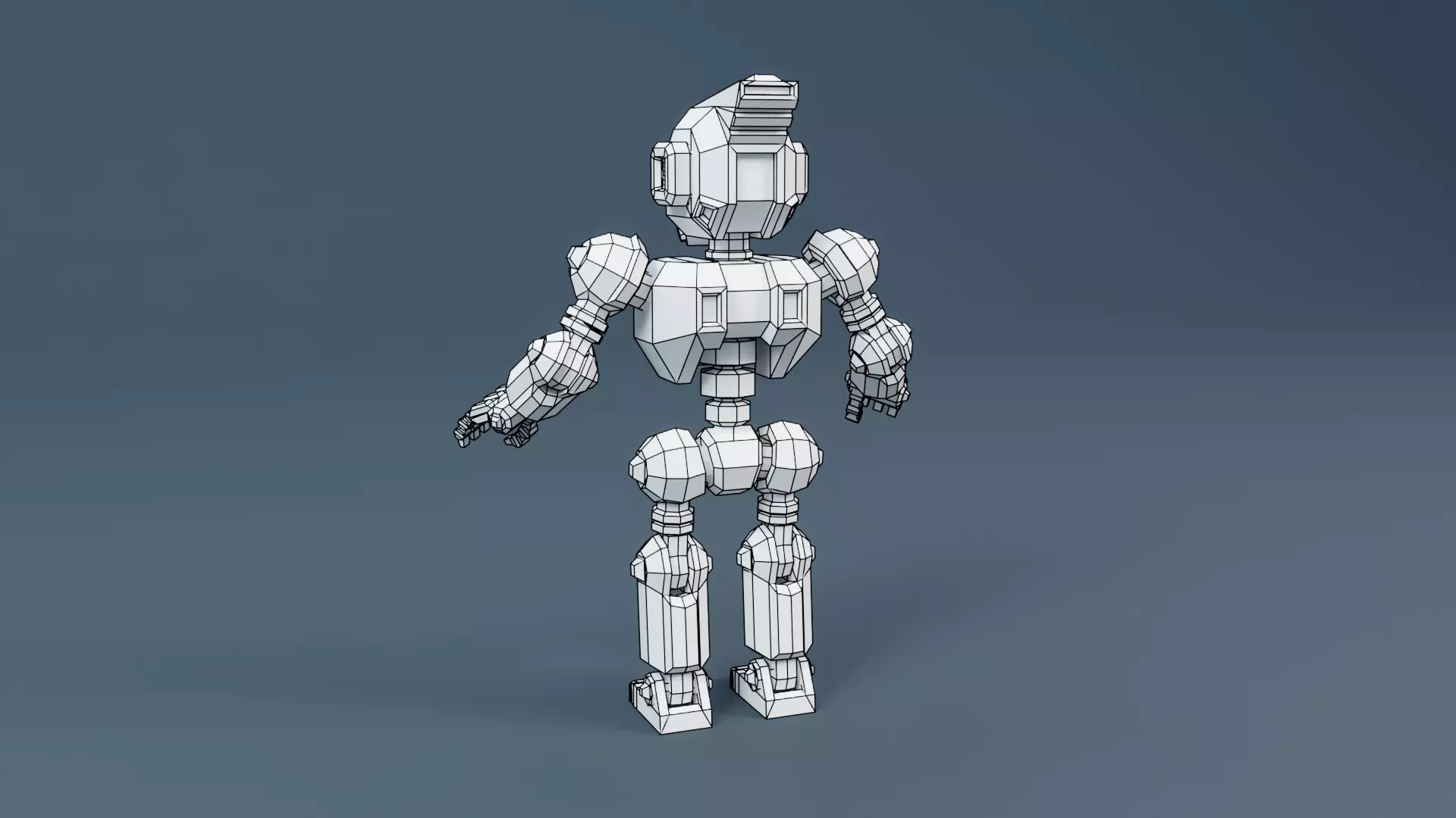 Sci-Fi Robot X-25-2 Low-poly 3D model_5
