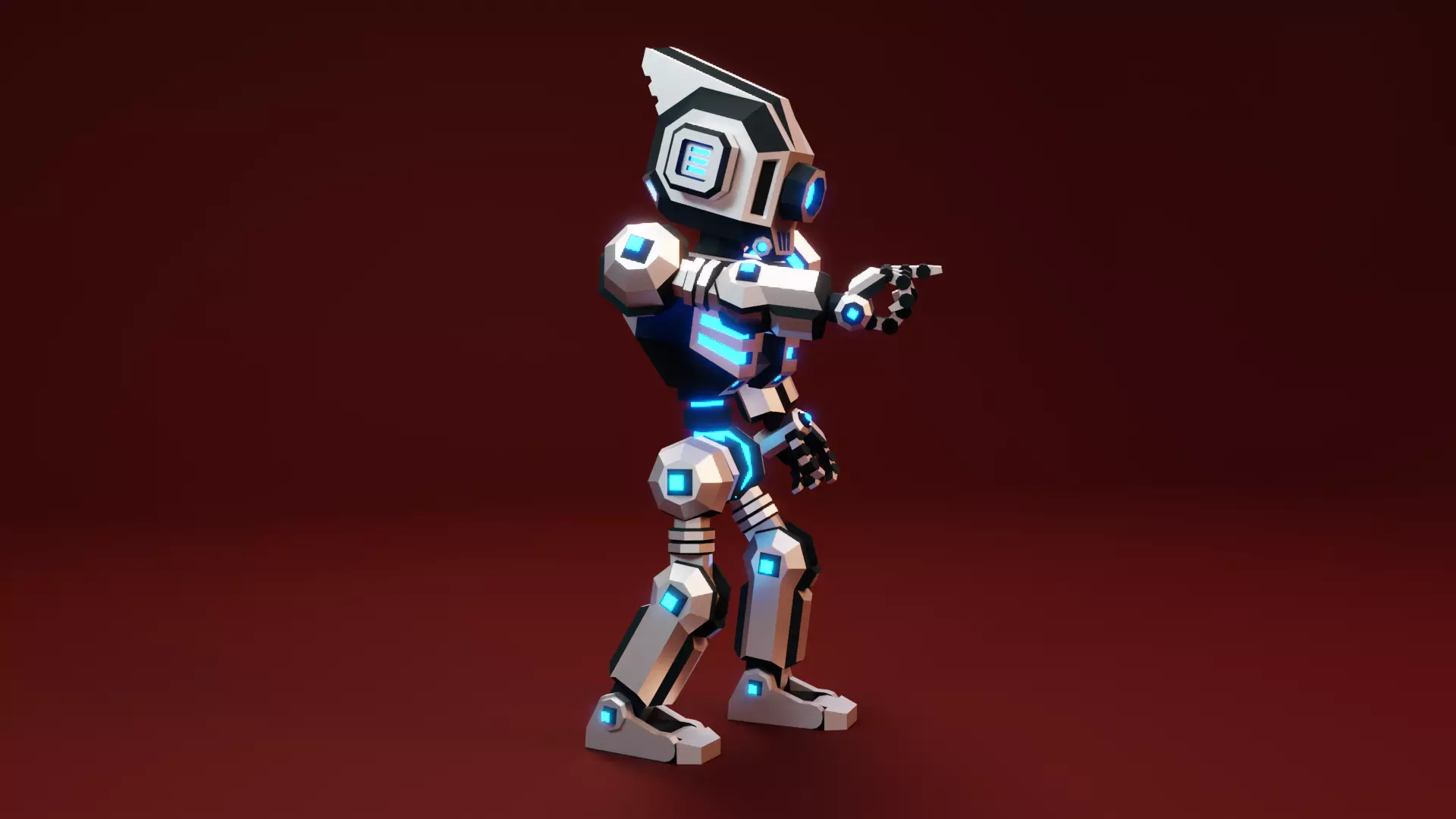 Sci-Fi Robot X-25-2 Low-poly 3D model_13