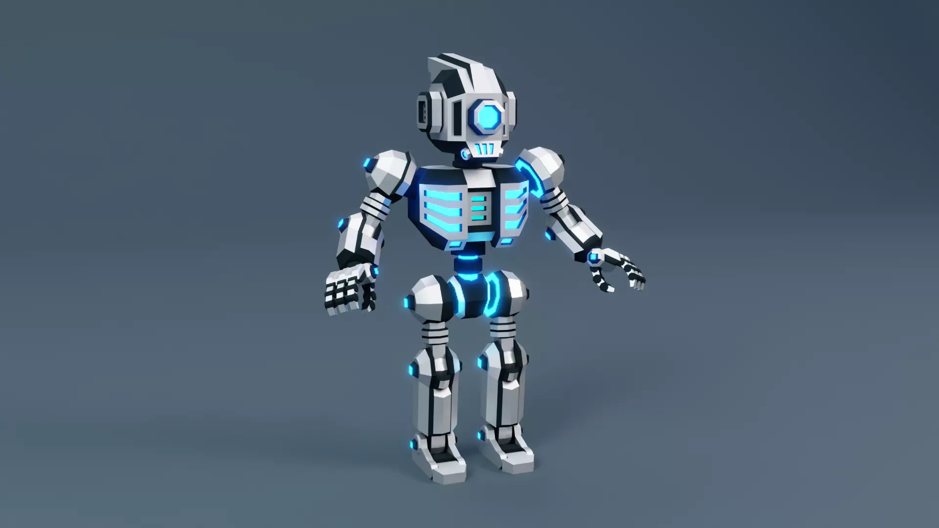 Sci-Fi Robot X-25-2 Low-poly 3D model_4