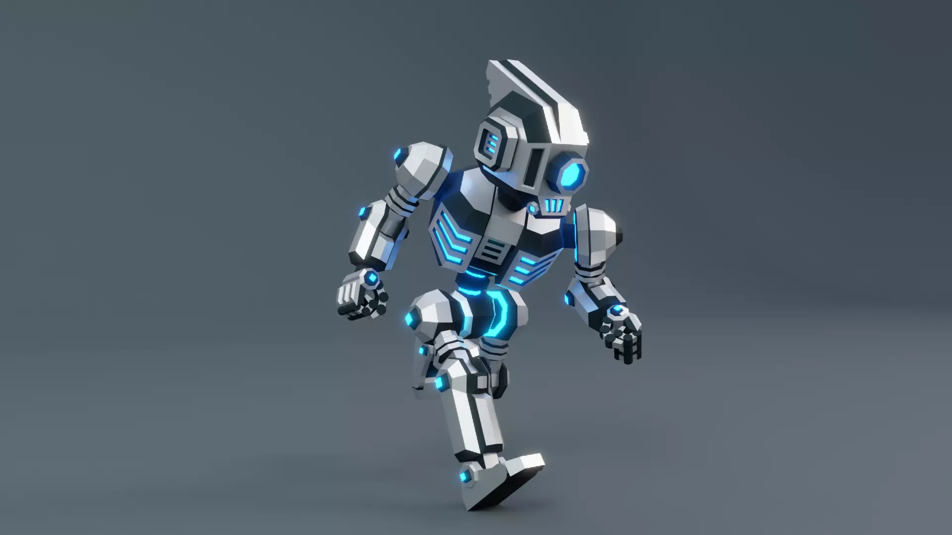 Sci-Fi Robot X-25-2 Low-poly 3D model_10