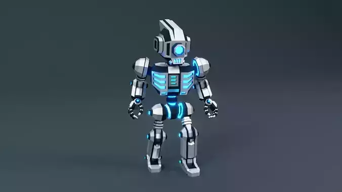 Sci-Fi Robot X-25-2 Low-poly 3D model Sci-Fi Robot X-25-2 Low-poly 3D model