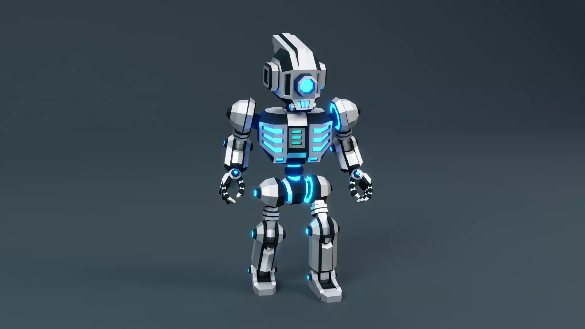 Sci-Fi Robot X-25-2 Low-poly 3D model_0