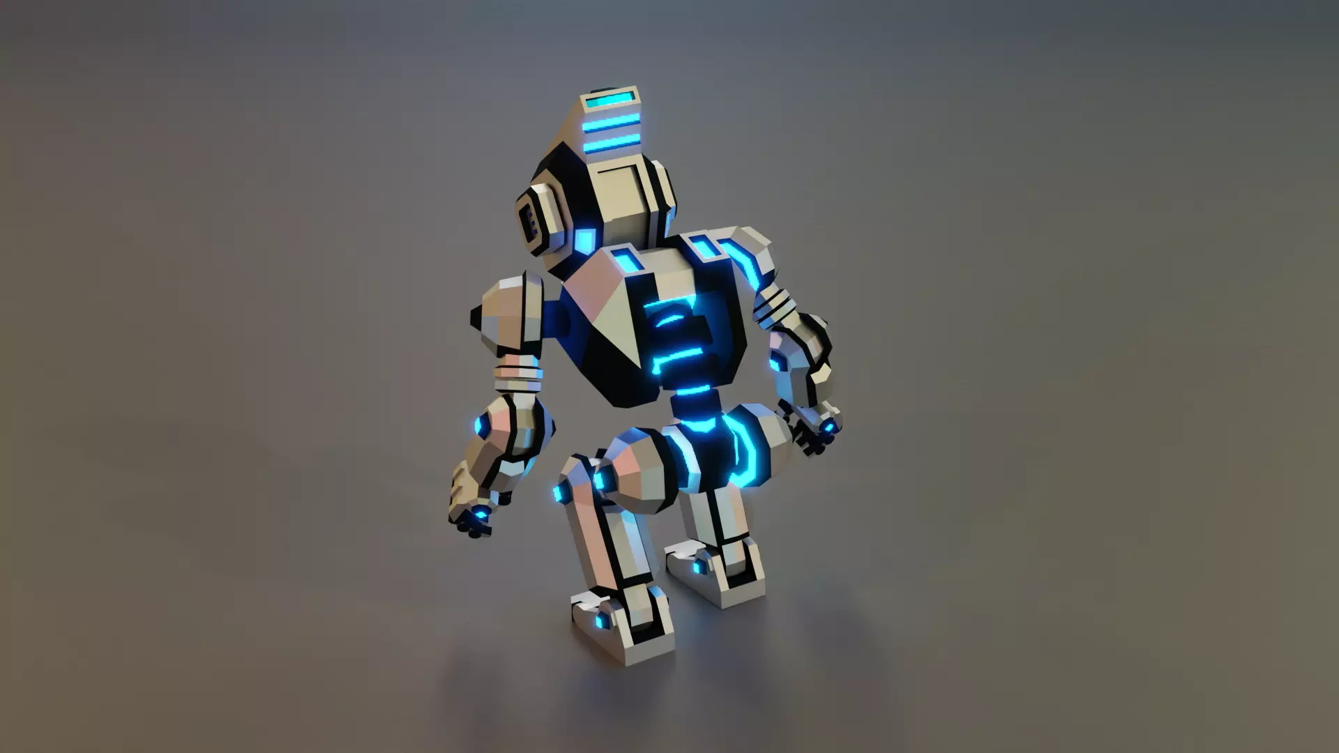 Sci-Fi Robot X-25-2 Low-poly 3D model_15