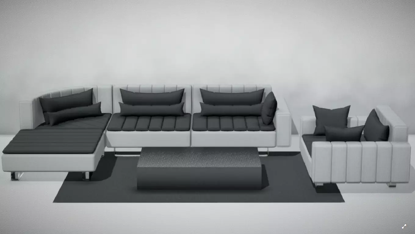 Luxury Sofa Set 3D model_0