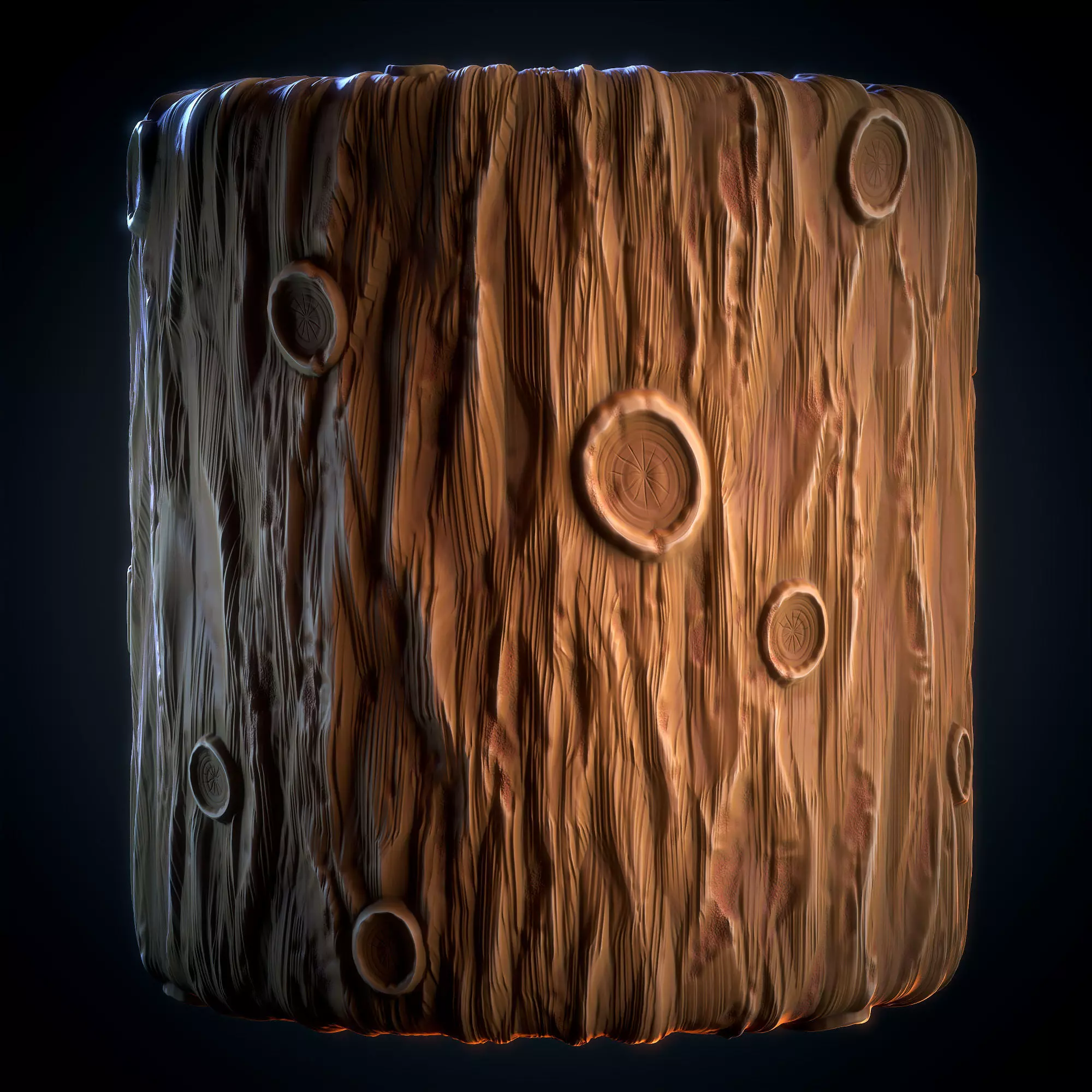 Tree Bark Stylized - VOL 08 - SBsar - Maps 3D model
