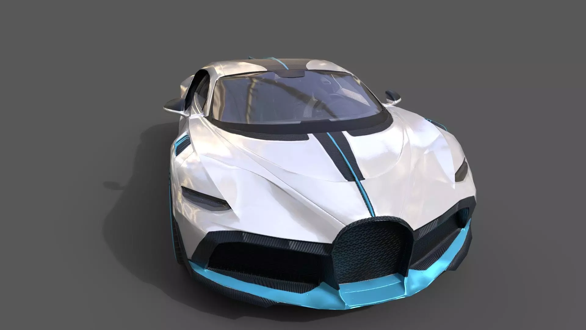 Realistic Car 2019 Bugatti Divo Low-poly 3D model_9