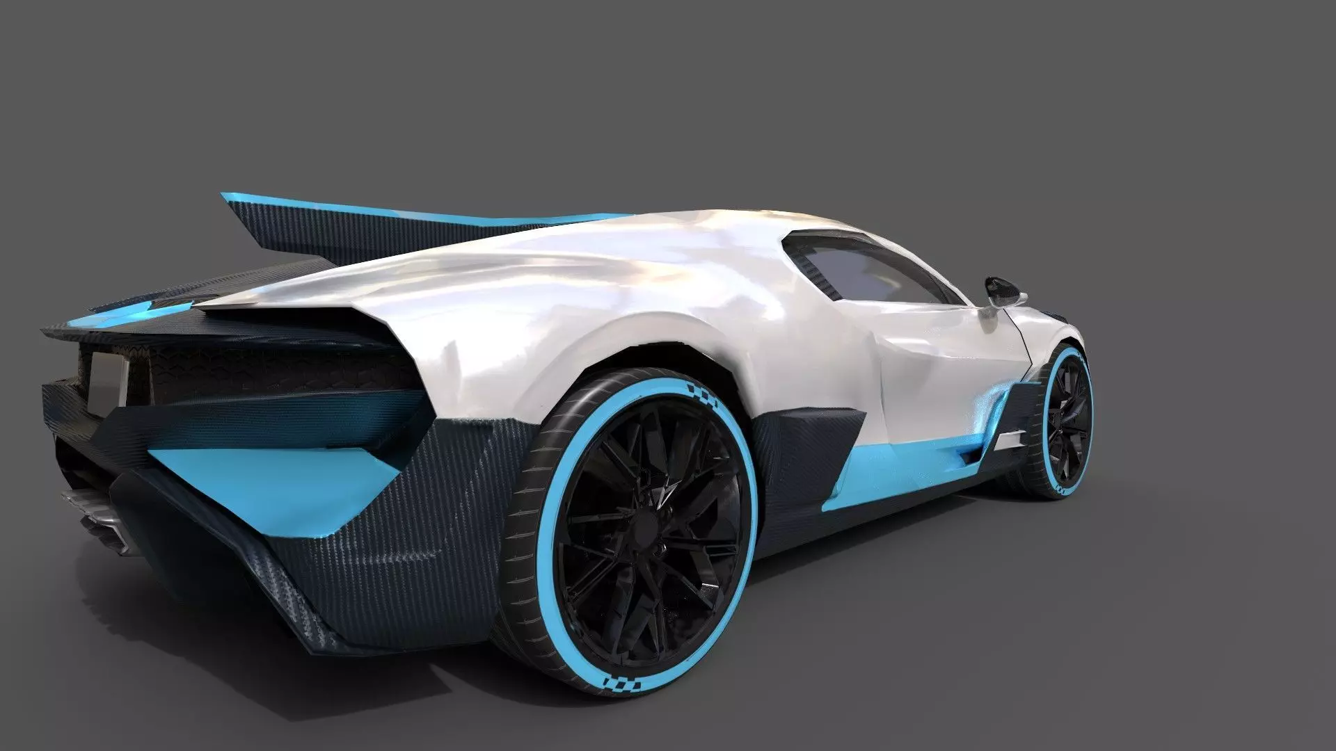 Realistic Car 2019 Bugatti Divo Low-poly 3D model_5