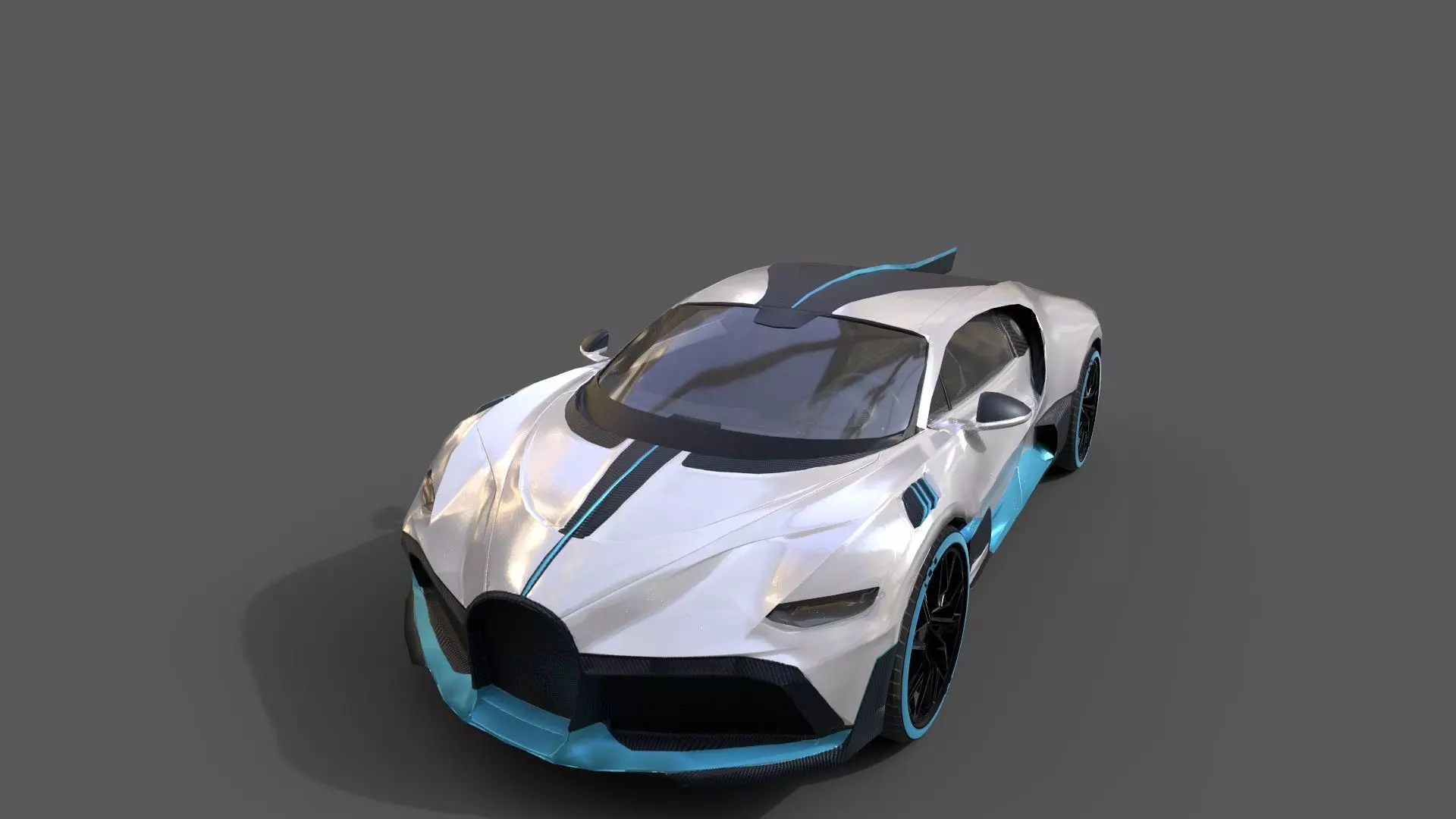 Realistic Car 2019 Bugatti Divo Low-poly 3D model_12