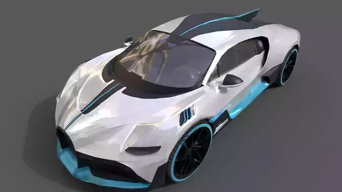 Realistic Car 2019 Bugatti Divo Low-poly 3D model