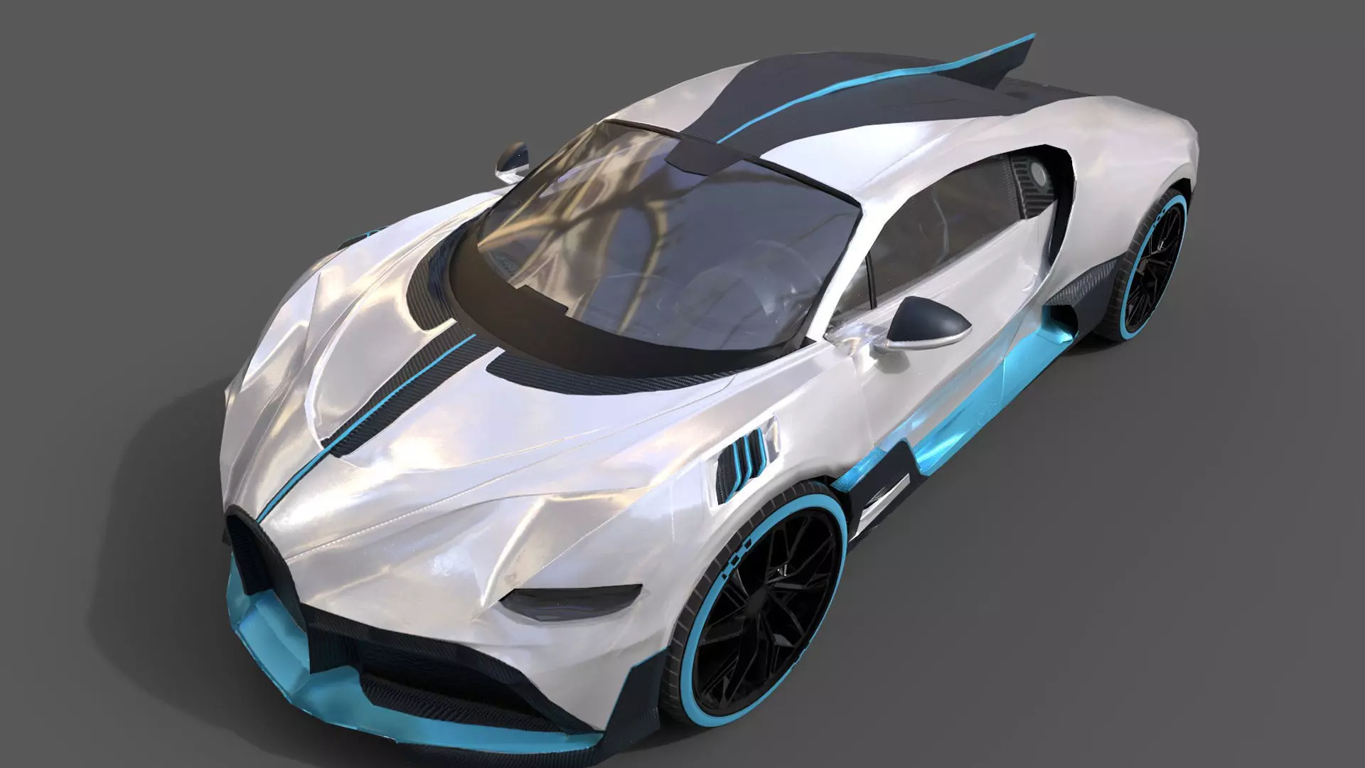 Realistic Car 2019 Bugatti Divo Low-poly 3D model_0