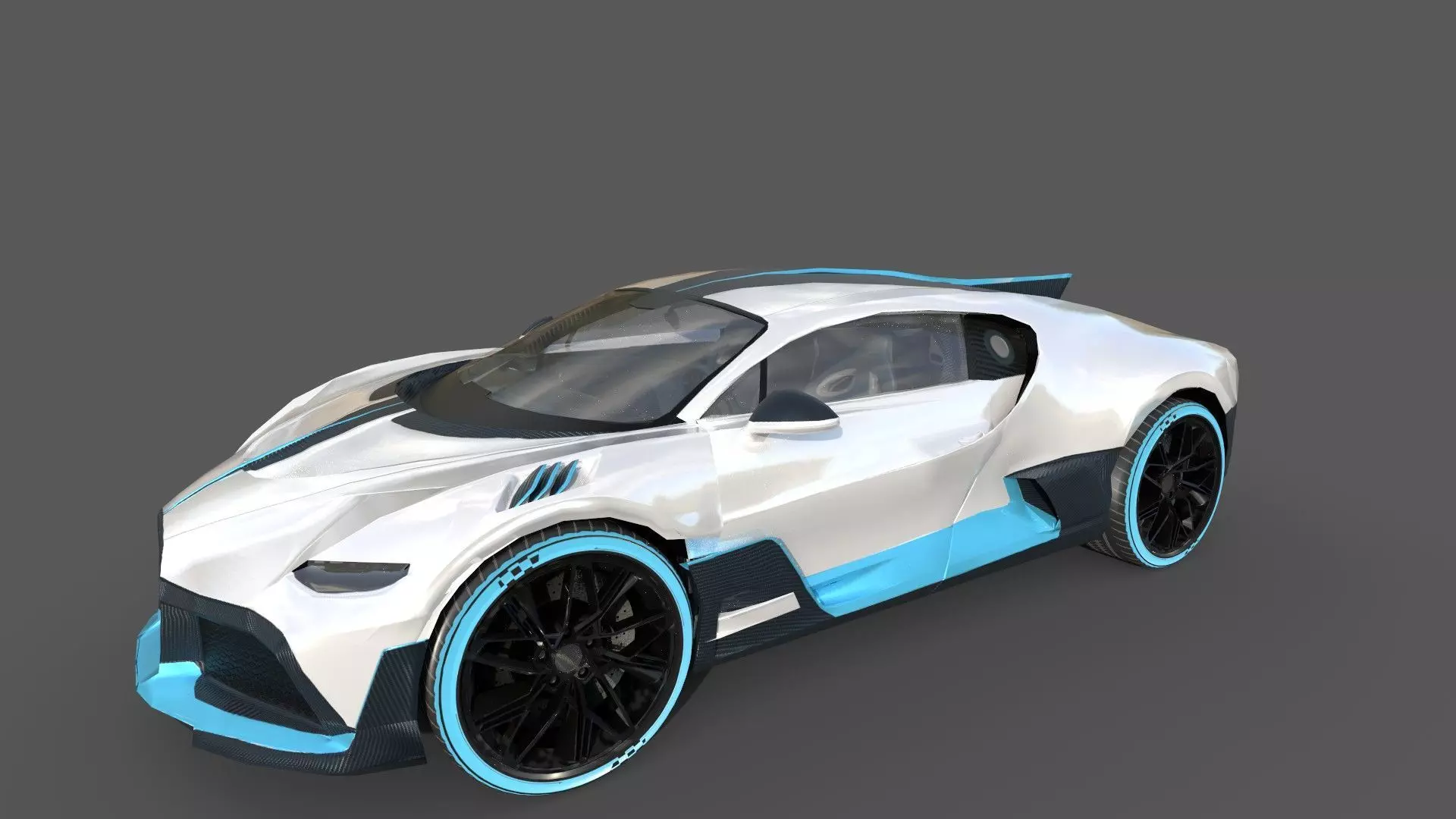 Realistic Car 2019 Bugatti Divo Low-poly 3D model_3