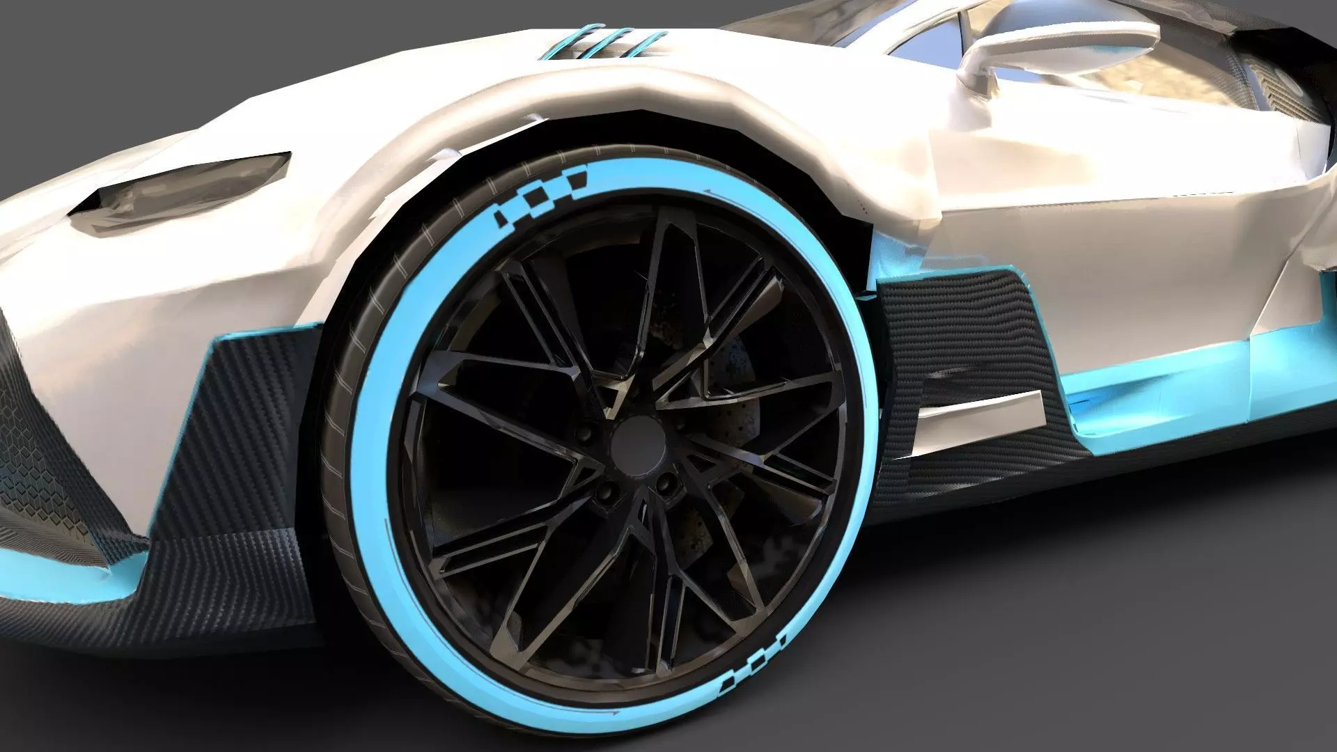 Realistic Car 2019 Bugatti Divo Low-poly 3D model_8