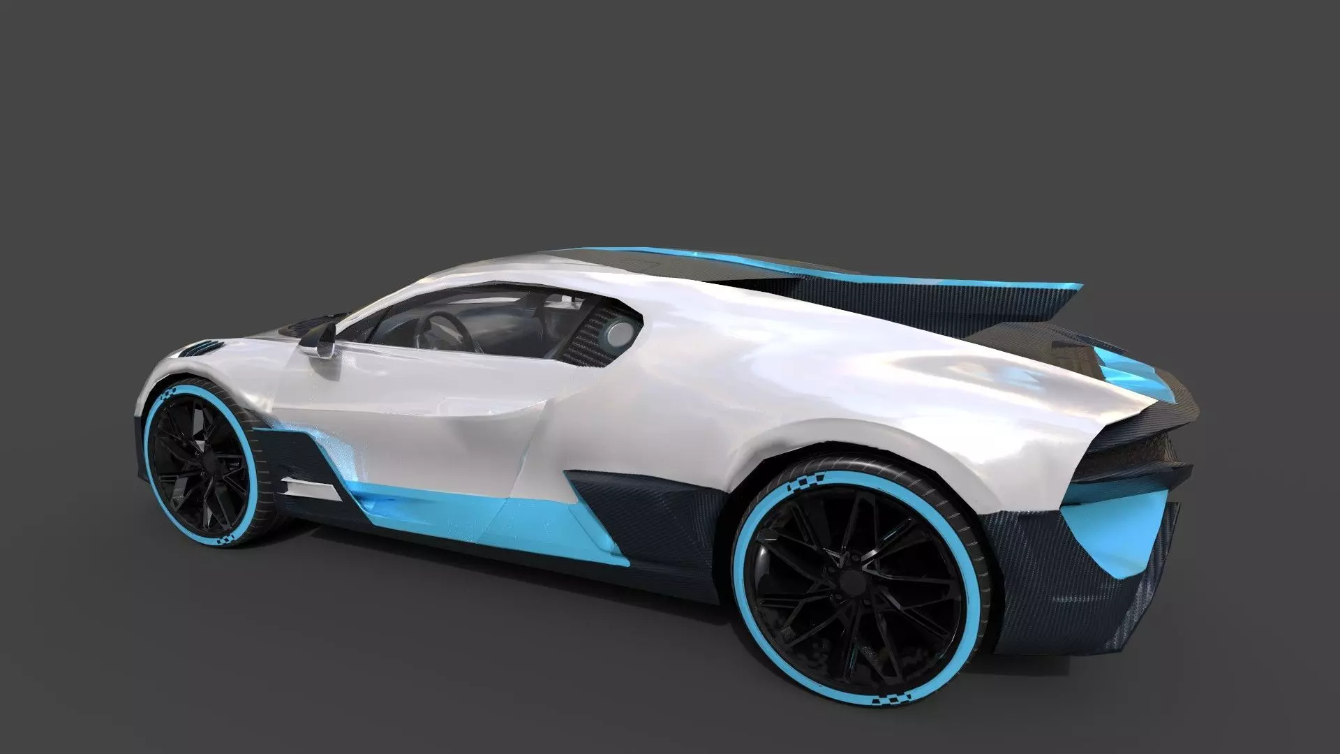 Realistic Car 2019 Bugatti Divo Low-poly 3D model_7