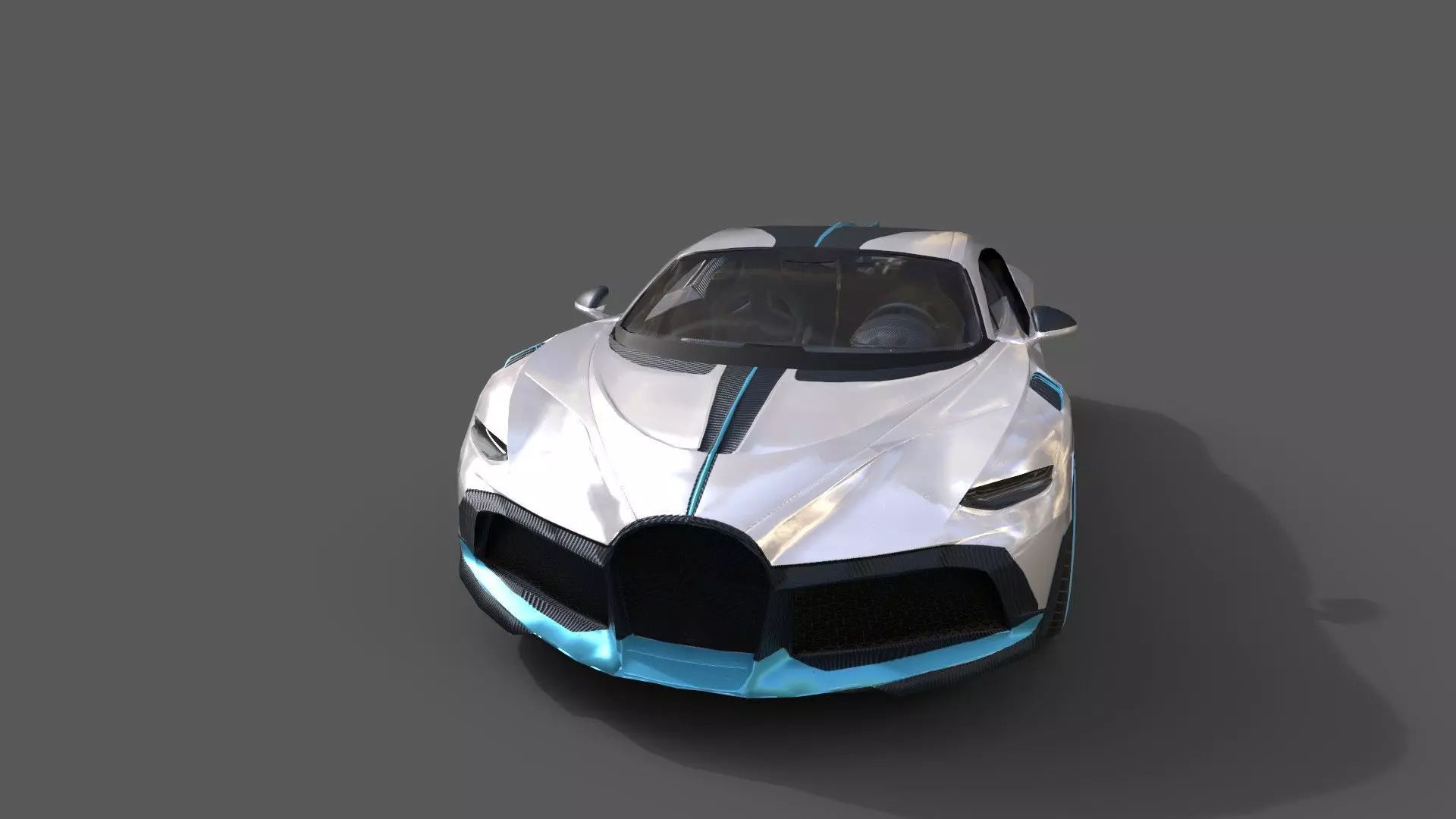 Realistic Car 2019 Bugatti Divo Low-poly 3D model_4