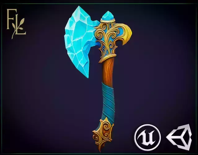 Crystal axe - Game Ready Weapon