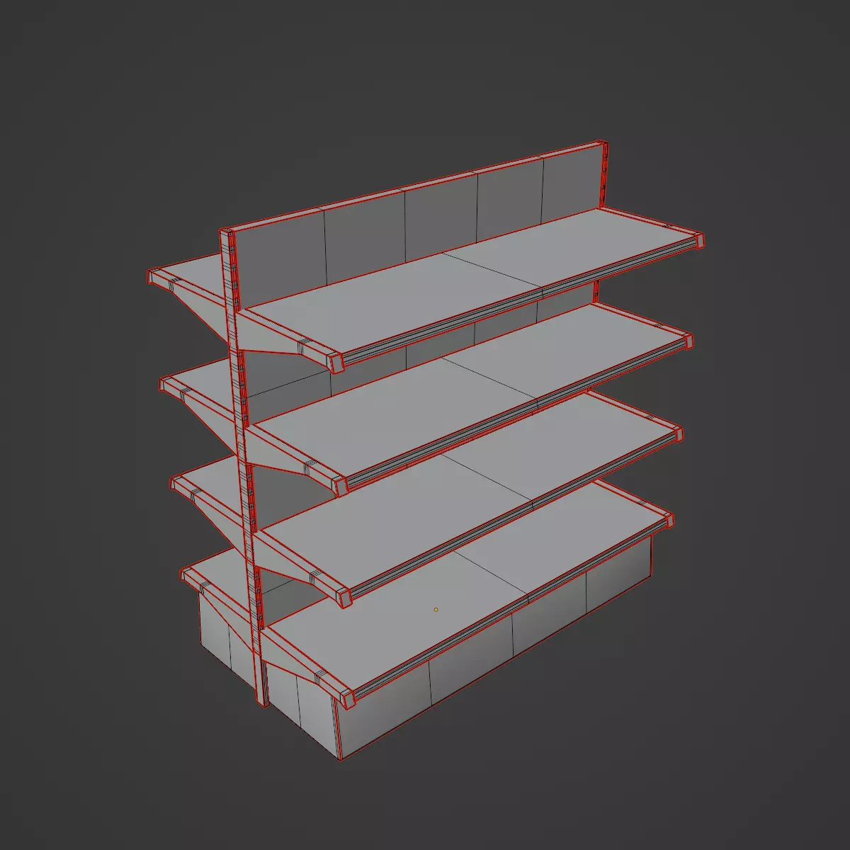 Double Sided Store Shelving 02 Low-poly 3D model_8