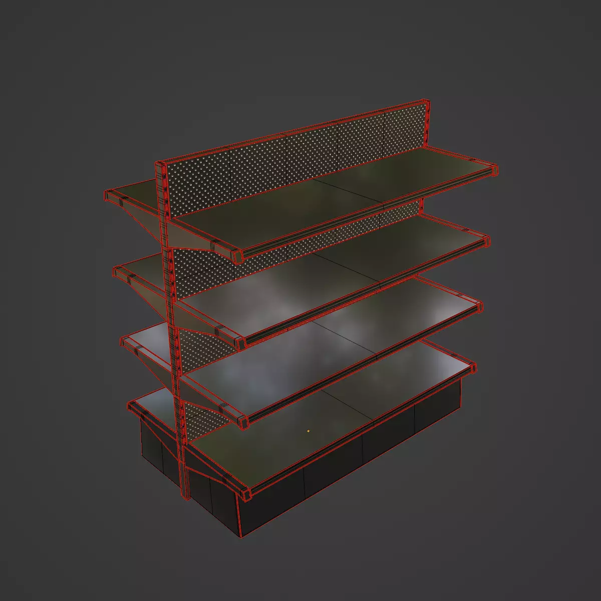 Double Sided Store Shelving 02 Low-poly 3D model_7