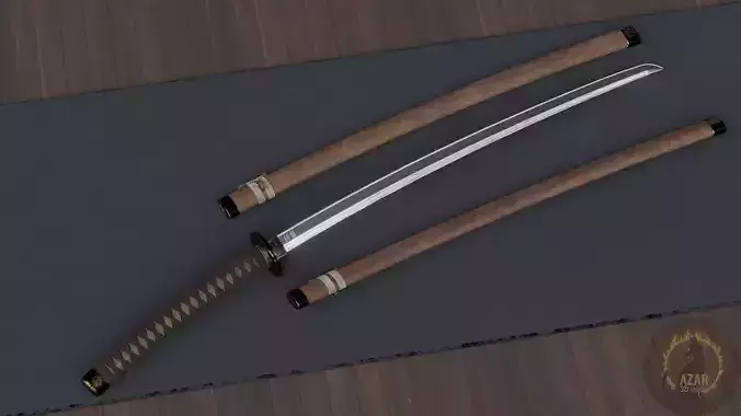 Katana001  Premium Japanese Sword  Game-Ready PBR Model