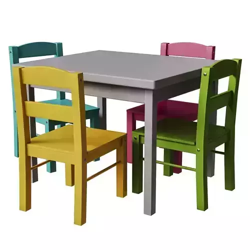 Costway 5 Piece Kids Wood Table Chair set