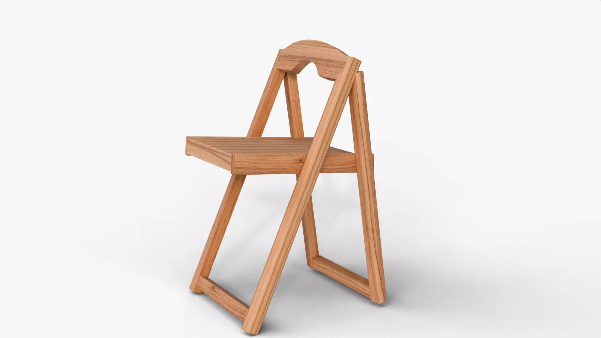 Realistic Wooden Folding Chair 3D Model High Quality Low-poly 3D model_8