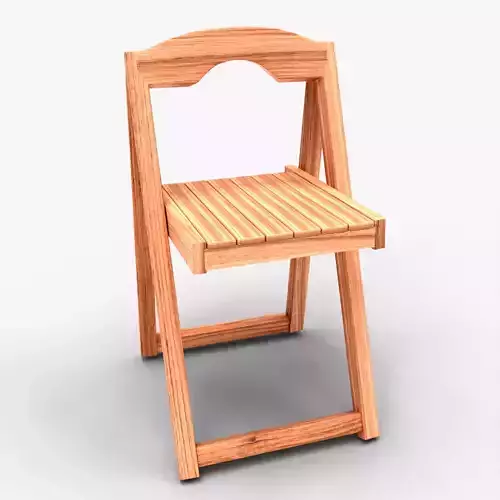 Realistic Wooden Folding Chair 3D Model  High Quality 3D model