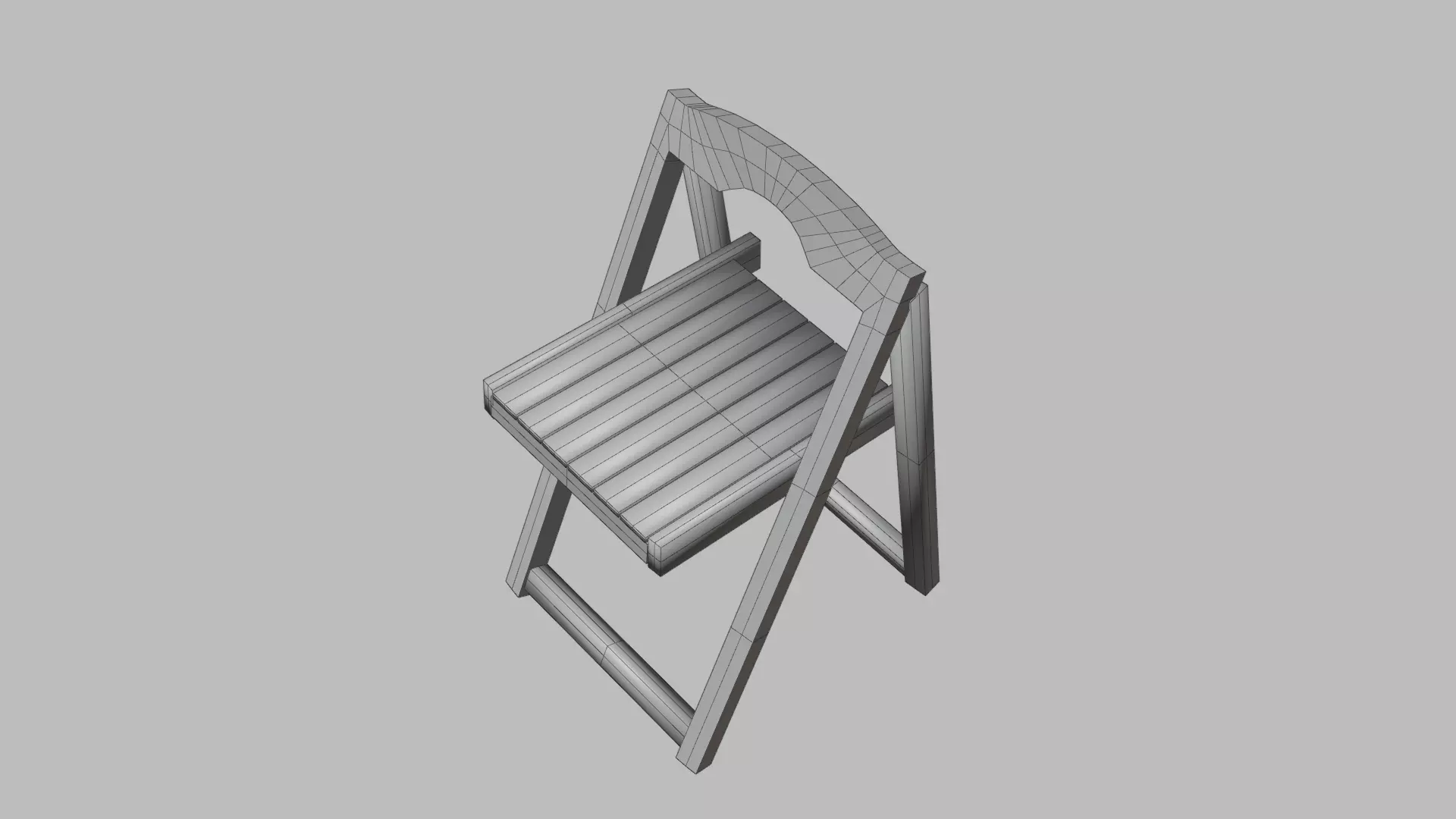 Realistic Wooden Folding Chair 3D Model High Quality Low-poly 3D model_6
