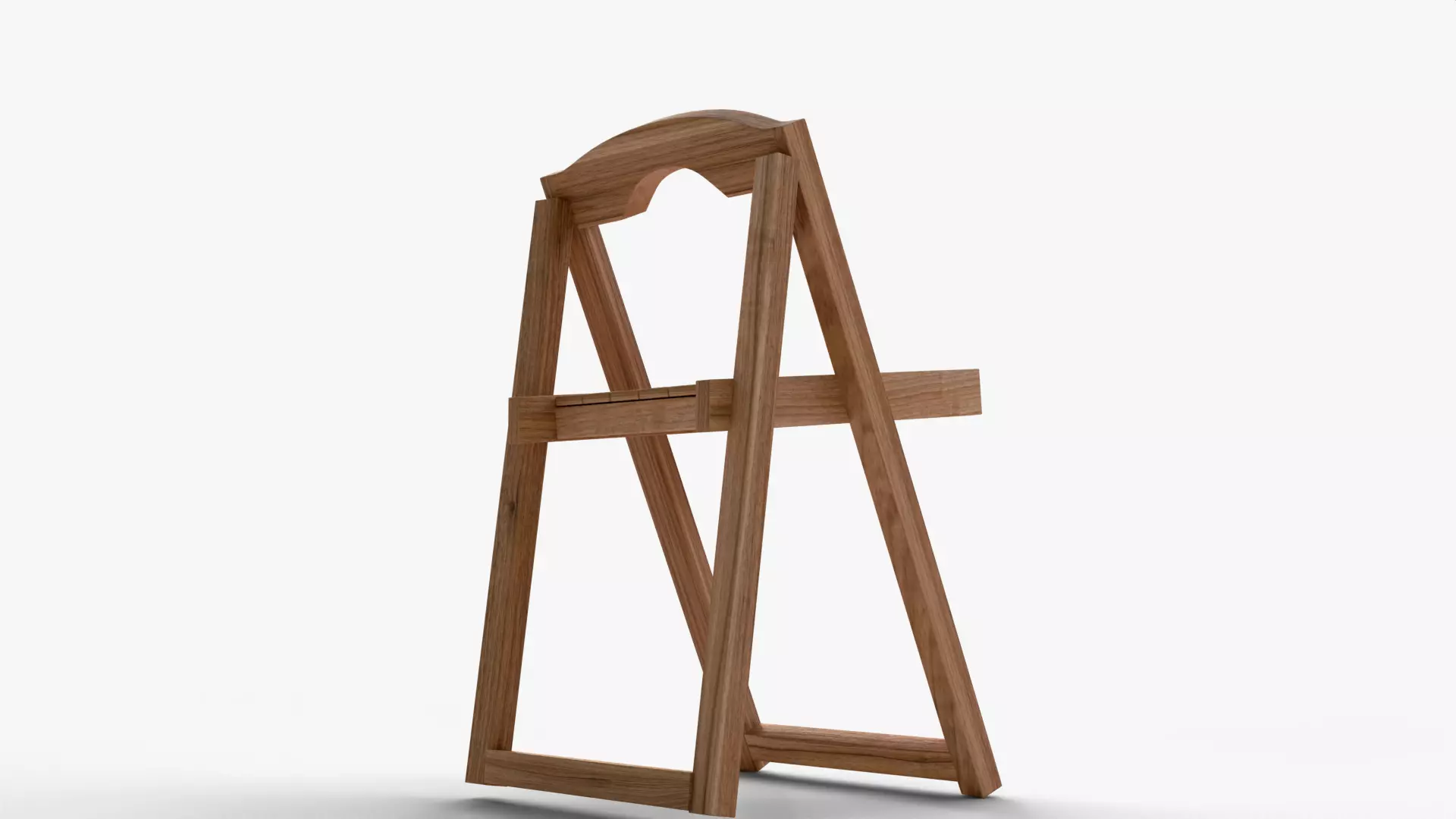 Realistic Wooden Folding Chair 3D Model High Quality Low-poly 3D model_4