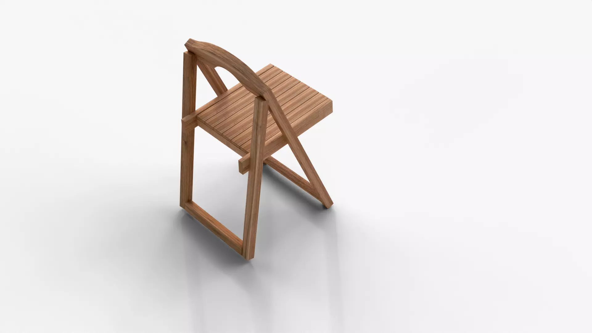 Realistic Wooden Folding Chair 3D Model High Quality Low-poly 3D model_2
