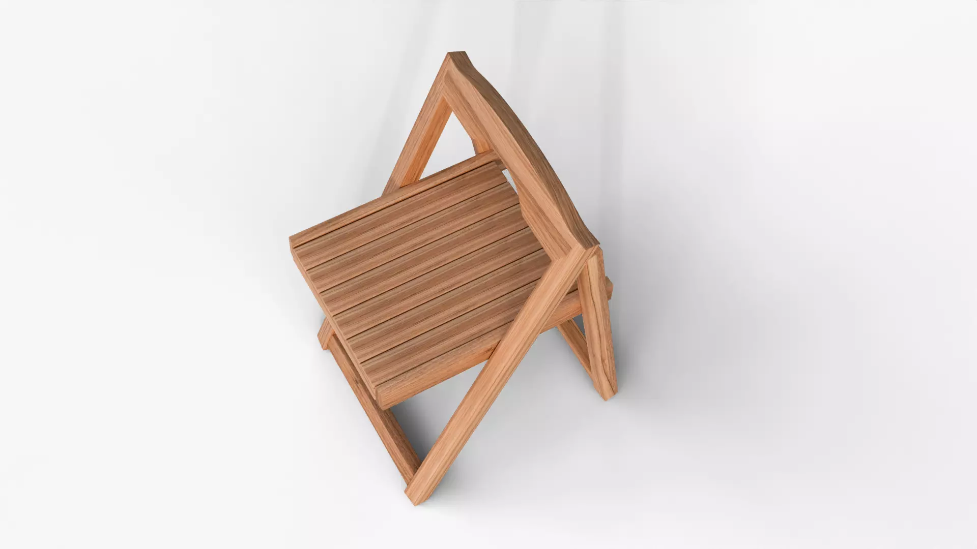 Realistic Wooden Folding Chair 3D Model High Quality Low-poly 3D model_11