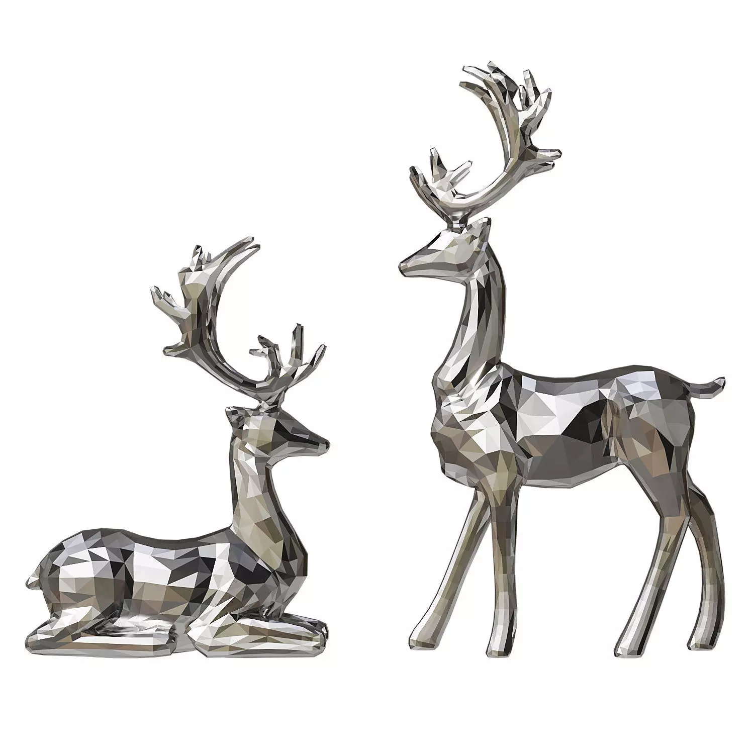 deer sculptures 3D model_0