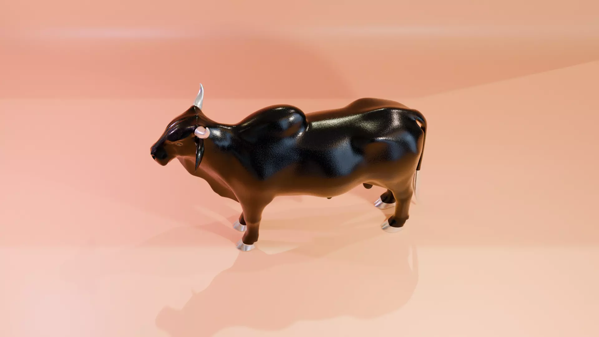 Indian Brahman Bull Architectural Decoration Low-poly 3D model