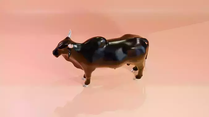Indian Brahman Bull Architectural Decoration Low-poly 3D model Low-poly 3D model