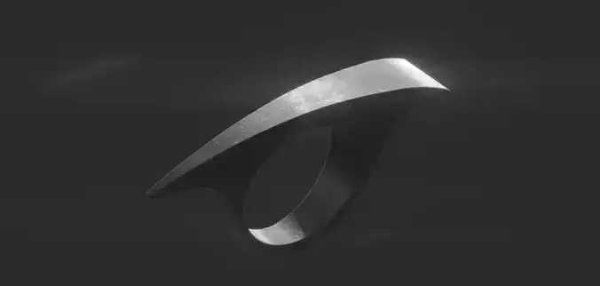 Aeron Ring Elegant Silver Jewelry 3D Model