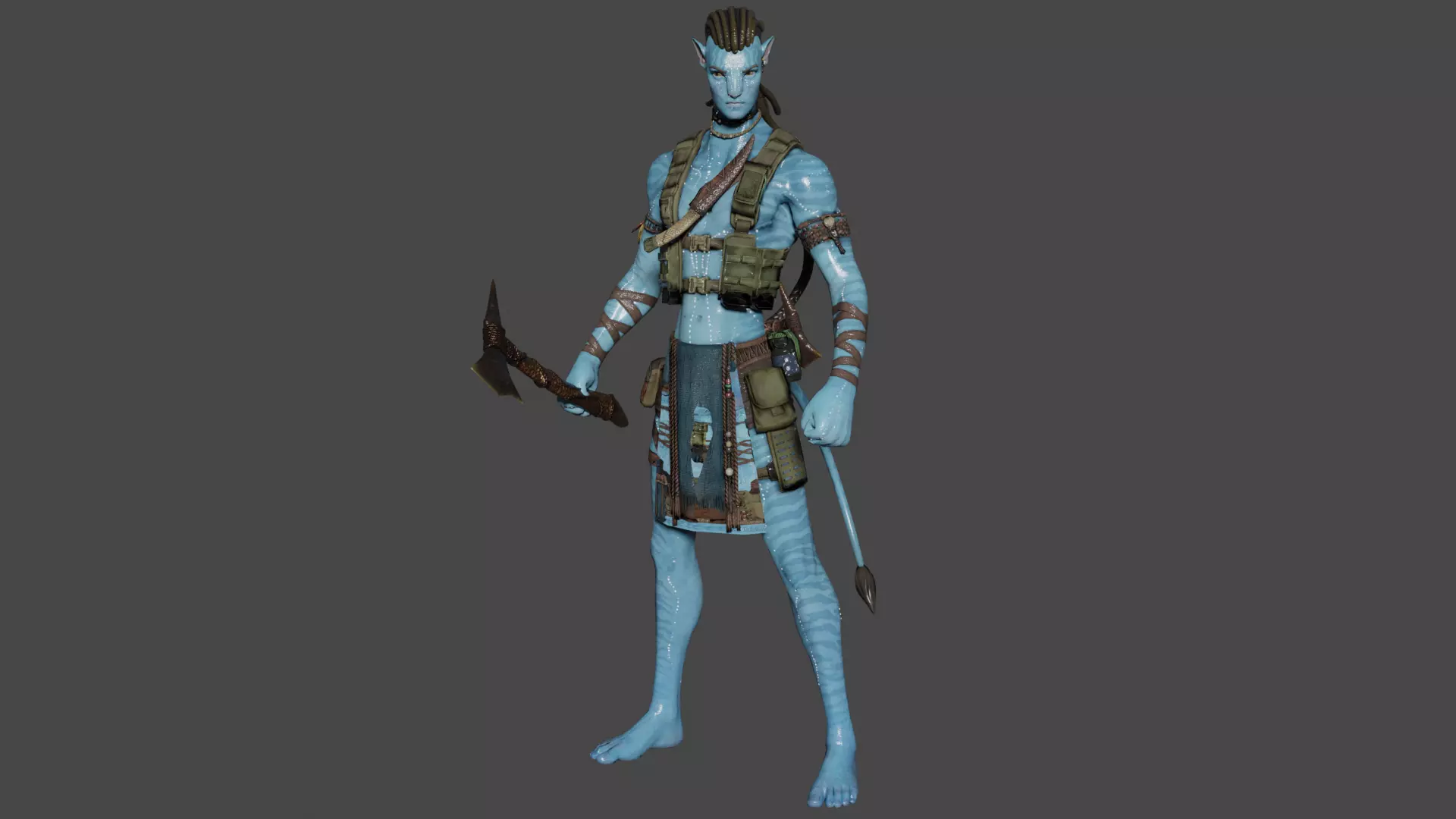 Jake Sully Low-poly 3D model_0