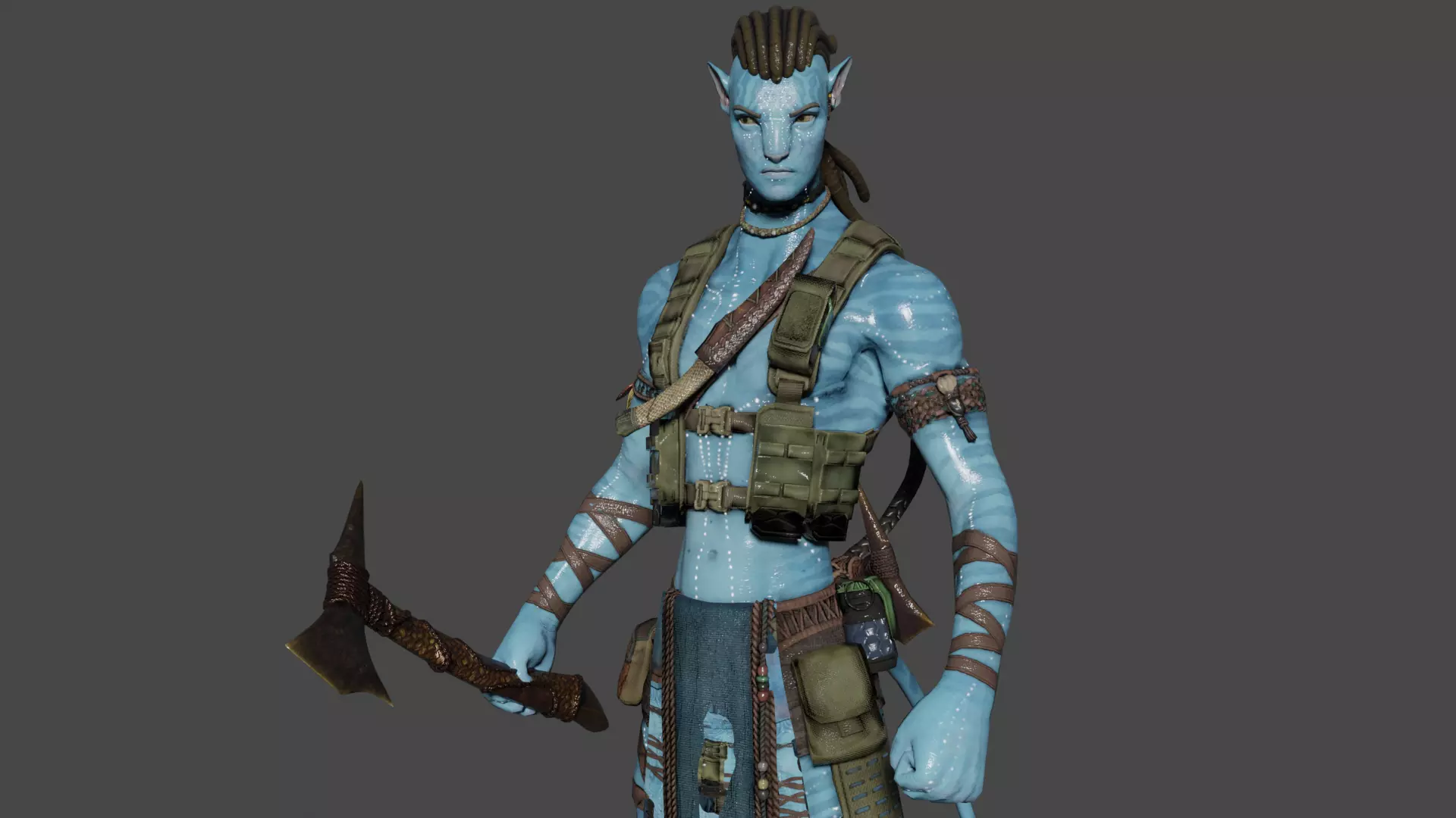 Jake Sully Low-poly 3D model_1