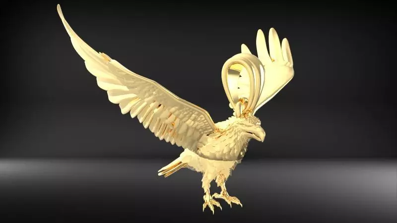 American Winged Eagle Pendant 3D print model_1