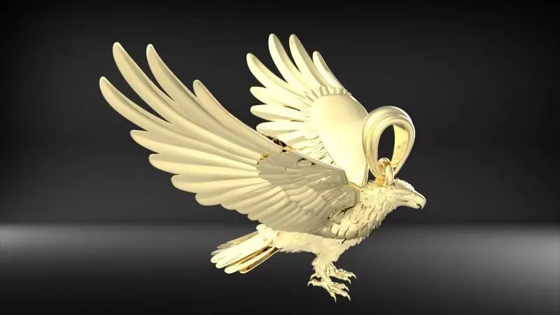 American Winged Eagle Pendant 3D print model_8
