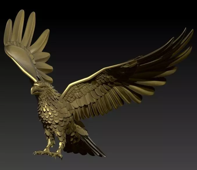 American Winged Eagle Pendant 3D print model_31