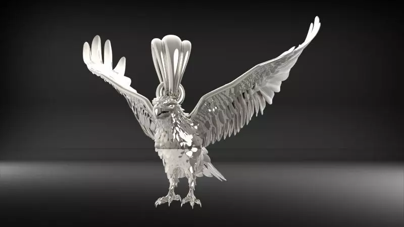 American Winged Eagle Pendant 3D print model_10