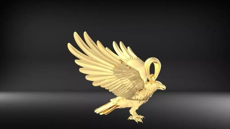 American Winged Eagle Pendant 3D print model_29