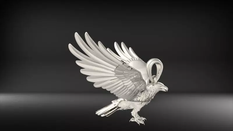 American Winged Eagle Pendant 3D print model_24