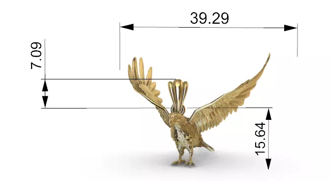 American Winged Eagle Pendant 3D print model_36