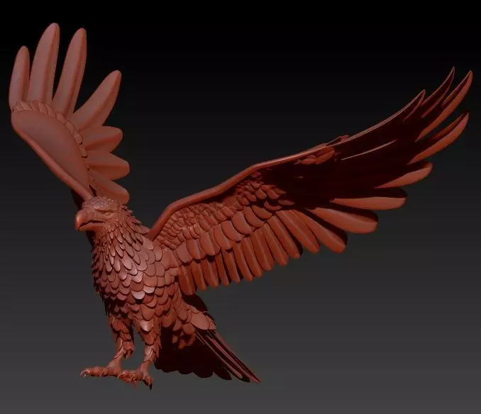 American Winged Eagle Pendant 3D print model_14