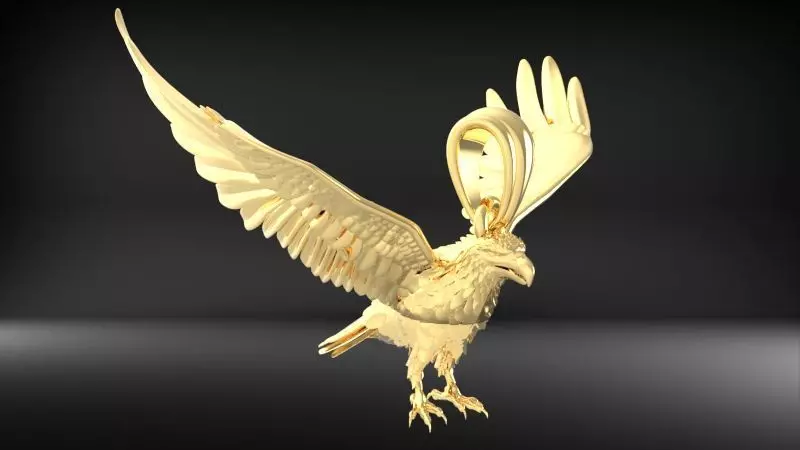American Winged Eagle Pendant 3D print model_0