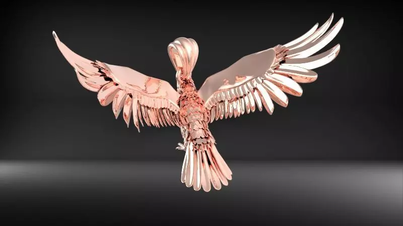 American Winged Eagle Pendant 3D print model_3