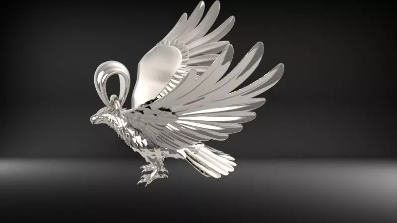 American Winged Eagle Pendant 3D print model_15