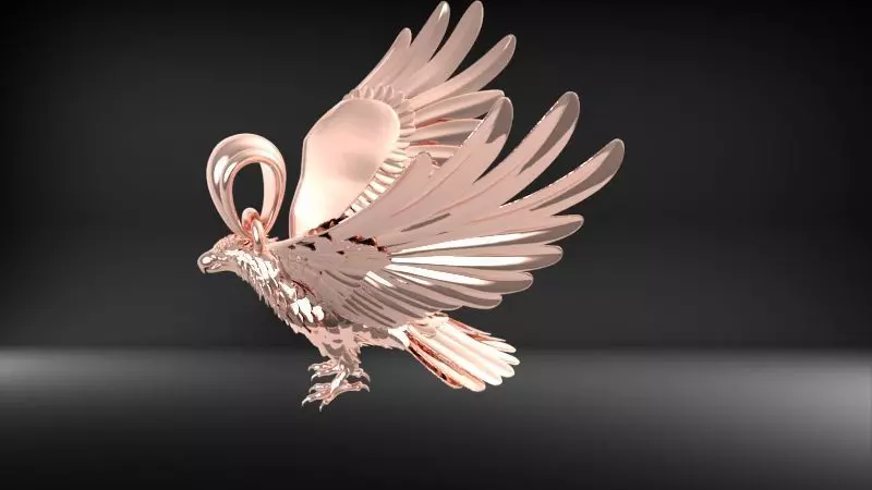 American Winged Eagle Pendant 3D print model_11